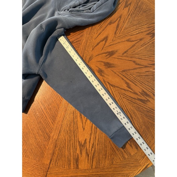 Hollister Men's Hoodie Navy Blue Stonewash Sweatshirt Medium - Picture 7 of 8